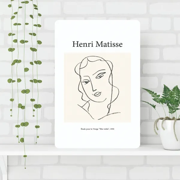 메이크노마진 액자테이블 소(60x40), 앙리마티스_베일쓴여인