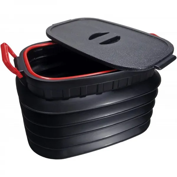 Lid 4 Gallon 어업용 캐리어 물 저장 정원이 있는 Premier 액세서리 그룹 접이식 버킷 검은색 실외기 홀 단일옵션