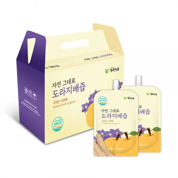 자연그대로 먹기 편한 스파우트형 나주 도라지배즙 100mlx30포 60포 120포 도라지배즙 100mlx60팩