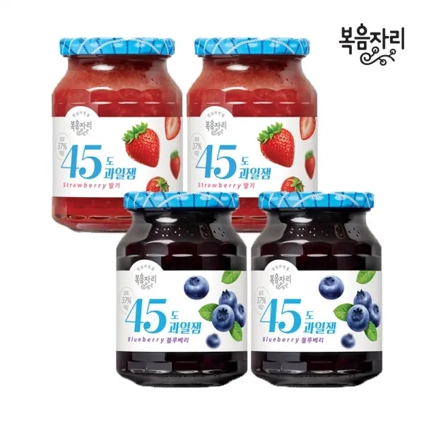 복음자리 45도 과일잼 350g 4개 딸기잼2개+블루베리잼2개 단품