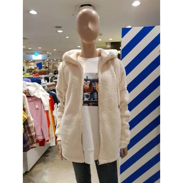  현대백화점 헨어스 Hte987 남여공용 양털 보아 후드집업