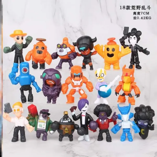 브롤스타즈 피규어 풀 세트 Brawl Stars 황야의 싸움 배틀 선물 황야 난투극 인물 피규어 인형 스패 놀이 키덜트 기프트 장난감 소품, K83-18 (약 420g 7cm) + 세트1개
