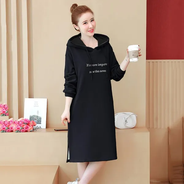 엘림패션 여성 겨울 후드 원피스