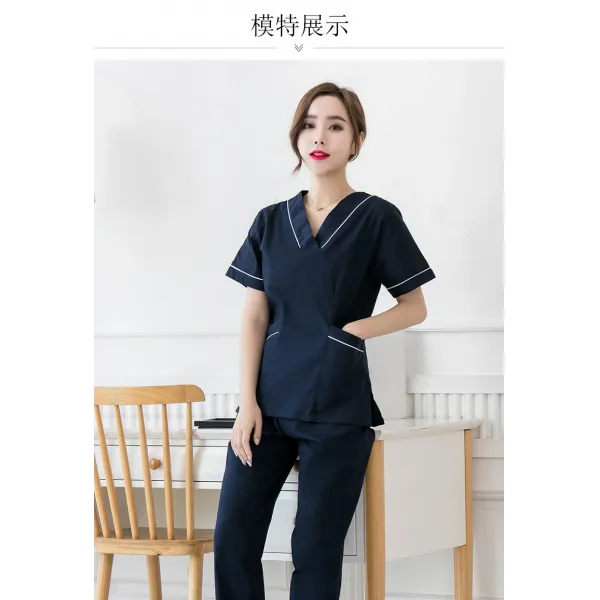 무생채 병원 간호사 유니폼 스판손수건반팔 의사복 순면수술실 여자미용원 간호사분체세트남브러쉬