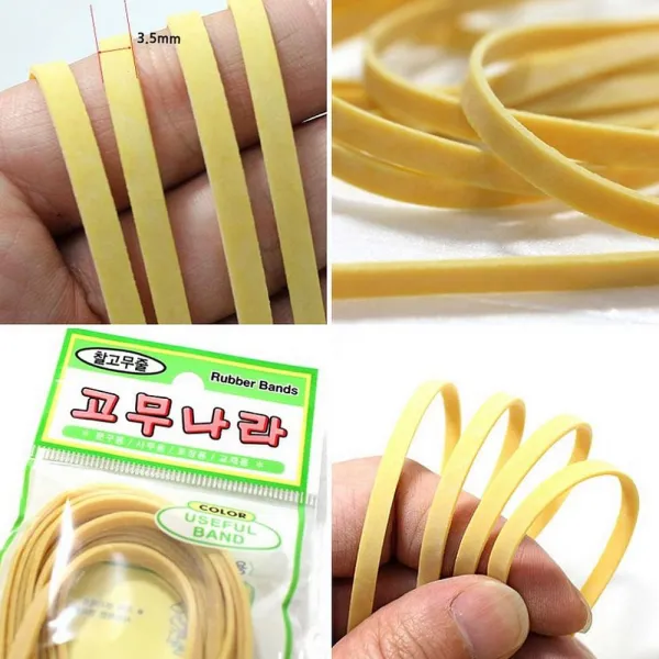 디자인그룹 티에스 찰고무줄 4p 100cm X 3.5mm 노란고무줄 고무밴드