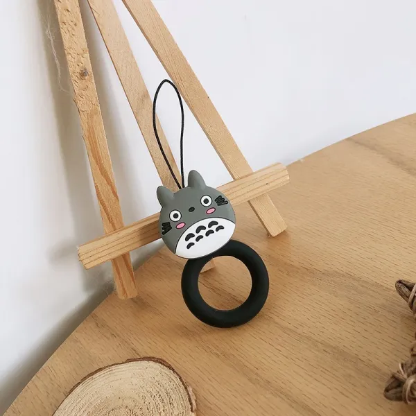 입체 두꺼운 실리콘 핸드폰 반지 링 애니메이션 짧은 줄 건 열쇠걸이 충격흡수 래빗 다이노스 아니 끊기다 1 핸드폰 반지 링 용묘