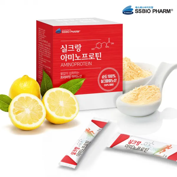 실크랑 아미노 프로틴 2gx30포 수용성 누에고치파우다 실크펩타이드 타우린 류신 Bcaa 식물성단백질 무첨가 성장 두뇌건강 단백질보충제