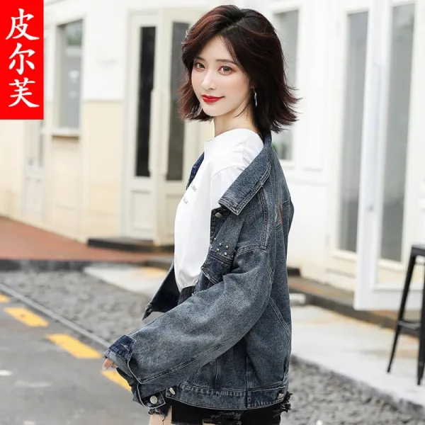 작은 키 데님 옷쇼트 점퍼 여자 봄초봄학생 하라쥬크 0봄계절 트렌드 INS 재킷