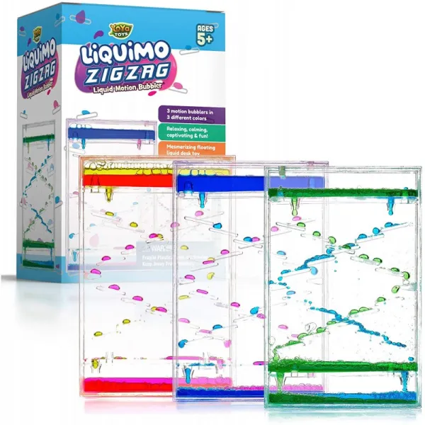 Yoya Toys Liquimo Liquimo Liquimo Liquitude Zig Zag Motion Bubbler 스트레스와 불안 완화를 위한 만족감 있는 감지 완구 단일옵션