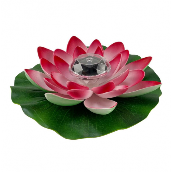 태양광 연꽃 램프 연못 수영장 장식 정원 무드등 옥상테라스 조명 인테리어 등불 50cm 레드