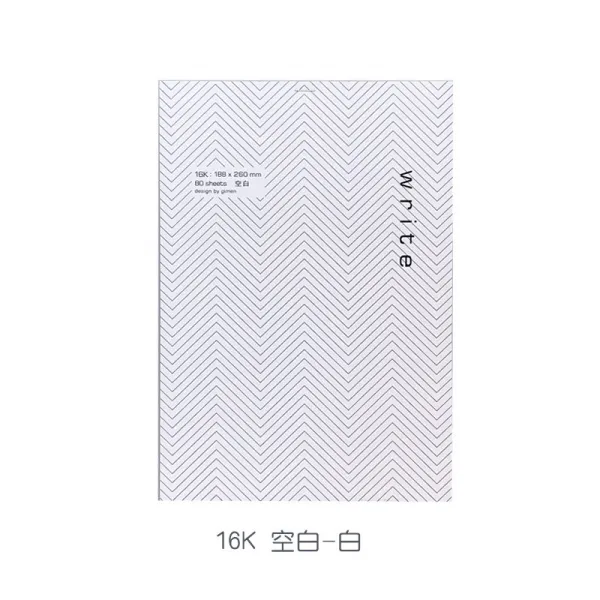 GIMEN 거문 치다 글씨노트 36K 횡선방 눈꼴 기획 16K 공백 80 들다 두꺼운 찟을수있는 단아한 풀 원고, 16K 헛되다 빈