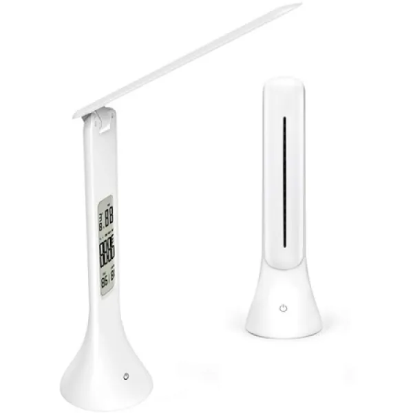 Luv America 휴대용 안내 데스크 램프 학생 키즈 및 취침 시간 날짜 시간 c USB 충전 가능 터치 제, One Color