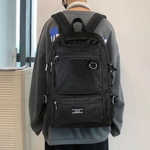 [무료배송/빠른발송] 캐주얼 디자인 메쉬 그물 주머니 데일리 학생 백팩 SN1155ea 남성백팩 여성백팩 학생백팩 중학생백팩 https://JP82E5E7, 1, 베이지