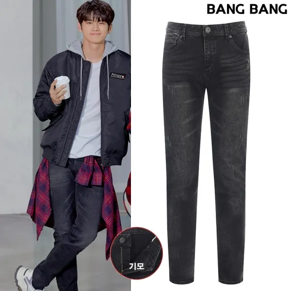 뱅뱅 뱅뱅 남성 데미지 포인트 스키니팬츠 Adc604