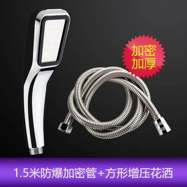 연수기 1.5미터 2미터 욕실 분사꼭지 호스 기물 수도꼭지 냉온수 샤워, T10-1.5베이지추가 고밀도 방폭 튜브+사각형 수압증폭