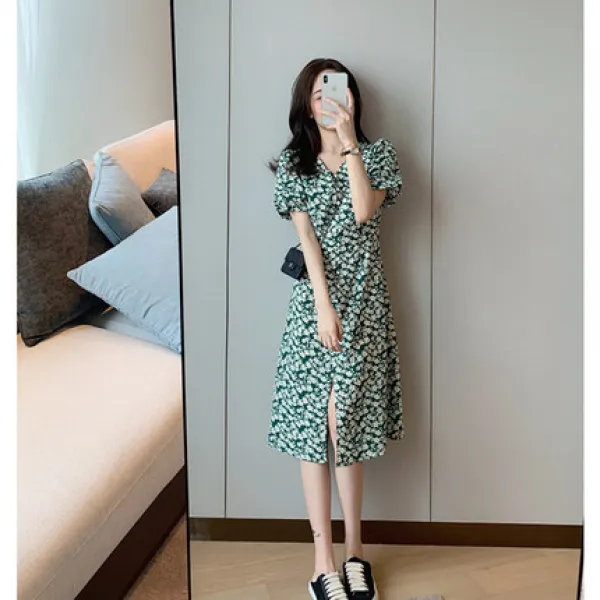 가볍게 사치한 셀럽 프렌치시크 도찌 클래식 플라워 점프슈트 봄 여름 감소함 많은 사람 부드러운 스윗