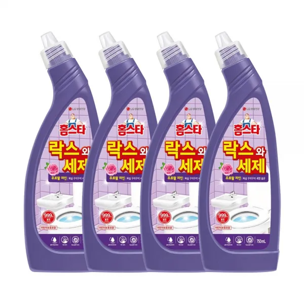 홈스타 락스와세제 후로랄파인 락스, 4개입, 750ml
