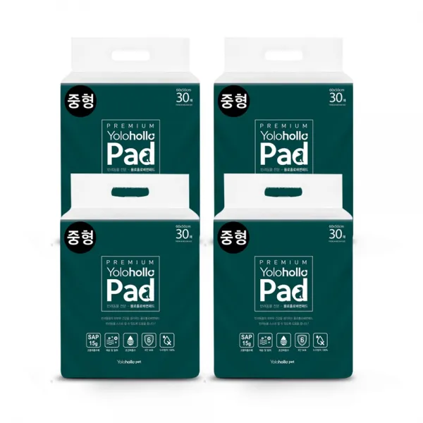 욜로홀로 배변패드 중형 60X50 30매X4팩 60g/SAP15g, 단품