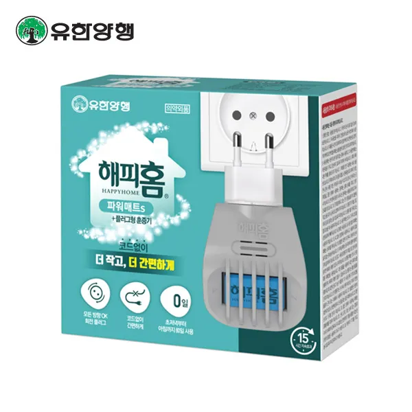 해피홈 파워매트훈증기(플러그형)+리필30매모기약, 단품