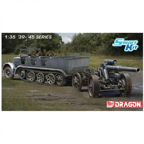 드래곤 1/35 제 2 차 세계 대전 독일군 Sd.Kfz.7 8 톤 하프 트랙 & s.FH18 곡사포 프라 모델 DR6918