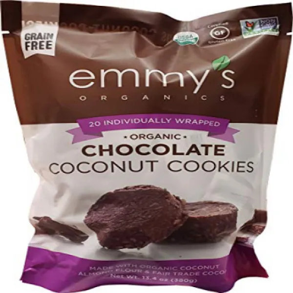 Emmy's Organics Chocolate Coconut Cookies 13.4 oz 에미의 유기농 초콜릿 코코넛 쿠키 379.9g, 1