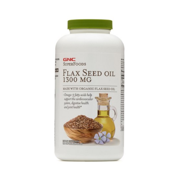 GNC 지앤씨 플렉스 시드 오일 1300mg Flax seed oil 180정, 1통