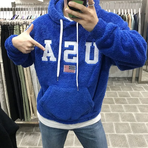 바나나마켓 남자 Usa 양털후드티 후드티