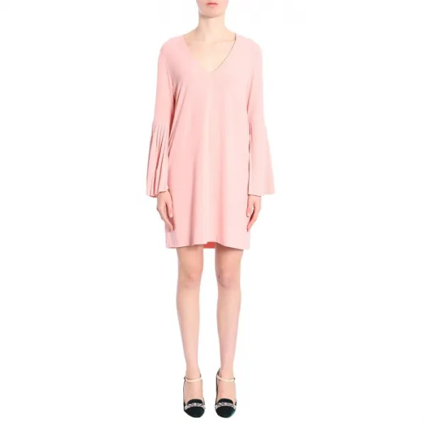 에파모쏘 JOVONNA LONDON F ELLA 크레페 드레스 PLEATED 벨 슬리브