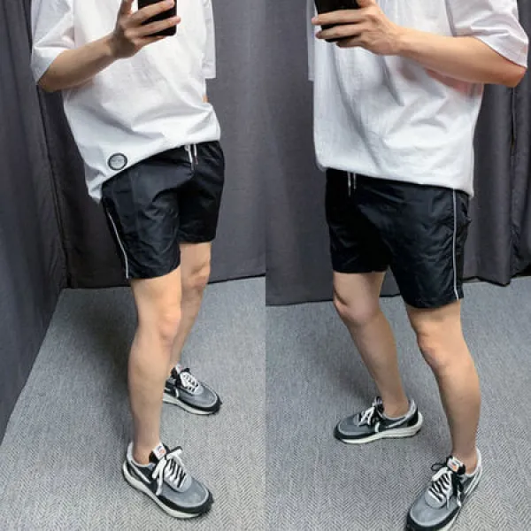 [멸치쇼핑]남자 여름 5부 밴딩 네온컬러 팬츠 5컬러, 화이트/XL