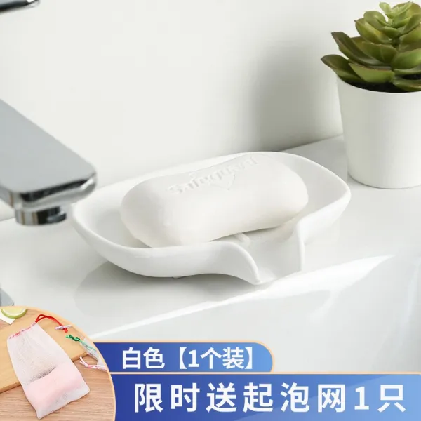 Mar.23 31번 일본을 면제해 펀칭 비눗갑이 큰 사이즈의 고인 물을 싱크대 화장실 선반 도입 창의. 실리콘류 향 비누 케이스z 1_1 개 포장 흰색 실리콘 사포닌 상자 거품 망