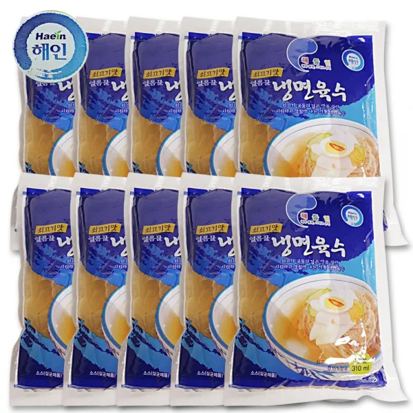 해인 해들인 얼음골 쇠고기맛 냉면육수 310ml 10개 단품
