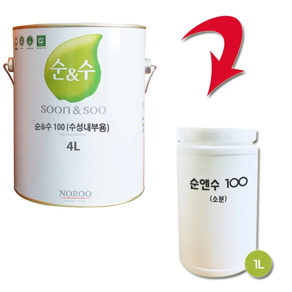 노루페인트 순앤수 100 친환경 내부용 수성페인트 1L 무광, 기타조색컬러(배송메시지에 컬러번호입력)