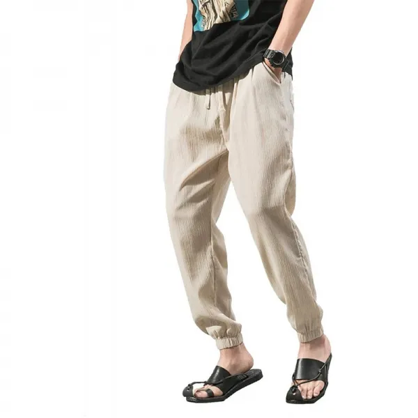  사이즈l 린넨 팬츠 사 루엘 팬츠 아홉 부 바지 남성 바지 크롭 팬츠 마 팬츠 와이드 팬츠 롱 팬츠 패션