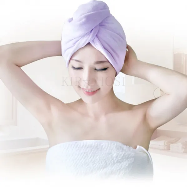 kirahosi 드라이 헤어 타월 머리수건 타올 두건 샤워 수건 여행용 샤워두건 305 GS6 +덧신 증정 Vs06brt, 핑크, 1