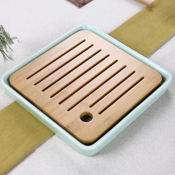 (2개묶음)티앤차 다기트레이 차판(20x20cm) 퇴수기 차반 MJM-23498, 단일상품