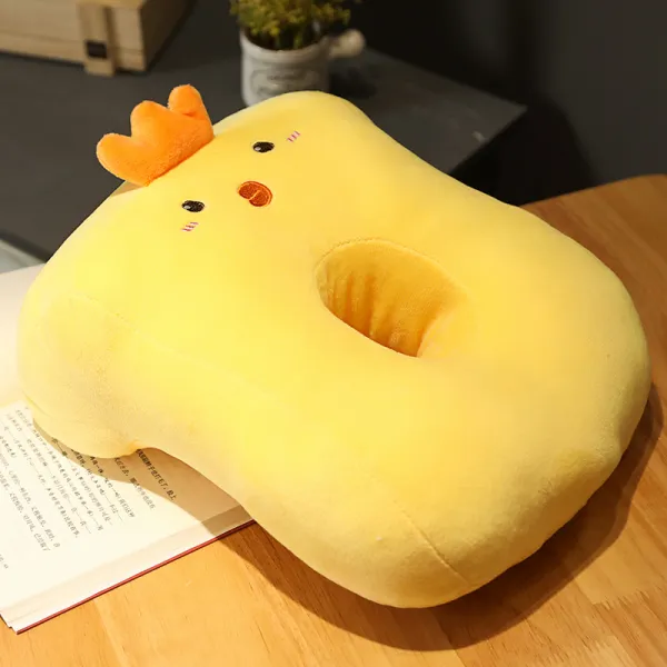 편안한베게낮잠 베개 누워 수면 베개 점심 시간 베개 사무실 책상 학생 테이블에 누워 어린이 수면 베개 유물, 7. 크기: 33x24x12cm 아이 마스크를 보내려면 컬렉션 플러스 구매, 색상 분류: 옐로우 치킨 【지퍼 없음】