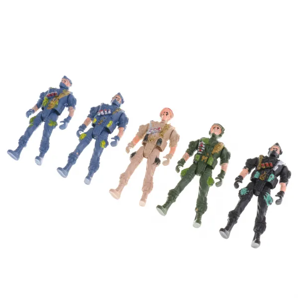 JC 5 개 군사 모델 Playset 장난감 9 센치 메터 낙하산 병력 액션 피규어, 1개