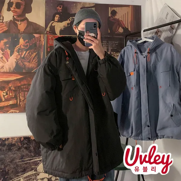 유블리 남성 루즈핏 후드 점퍼 간절기에 입기 좋아요 캐주얼 아메카지룩(UV005WD)