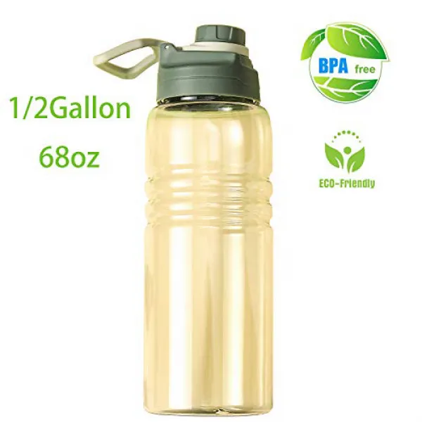 Diller 68oz/0.5 Gallon Big Water Bottle Large Capacity Sports Jug BPA-Free Fitness for Camping Train, 1