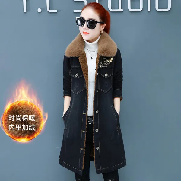 의 규율 천백 인자함 여성 하프기장 패딩 코트 겨울 INS 드랜드 두터운 융털 면