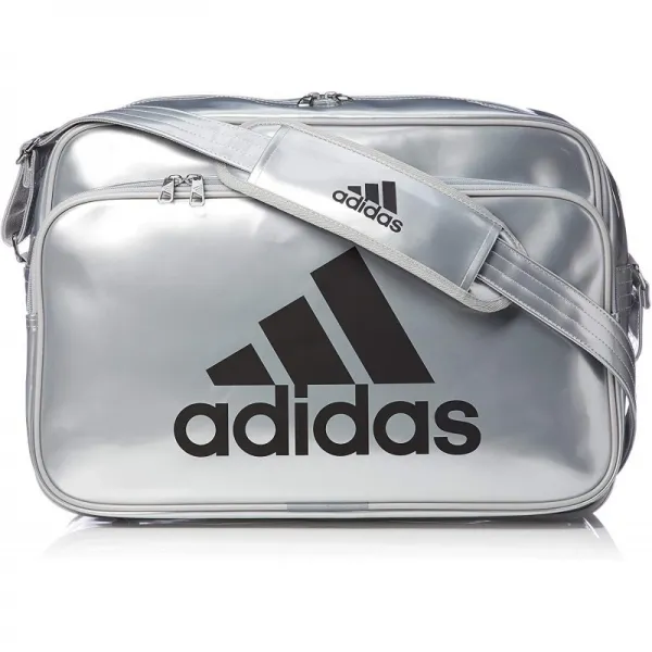  아디다스 숄더백 에나멜 가방 L 실버 메트 / 블랙