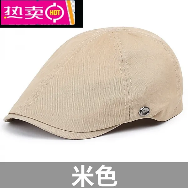 아빠 감독 모자 혈기왕성 하 다 노년 여름 전보모 모자 남 봄 베레모 패션 와 일 드 모 자 남자 여름 선 캡 캐 주 얼 베이지 프 리 사이즈 조절 (56 - 62 cm) 컬 렉 션 우선 배 송