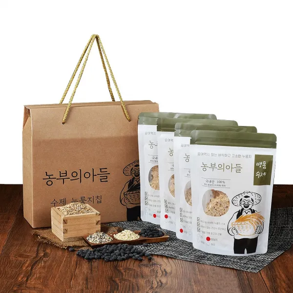 농부의아들 수제 누룽지 칩 180g 4팩 국내산 현미 귀리 서리태 청보리만 사용 누른밥 눌은밥