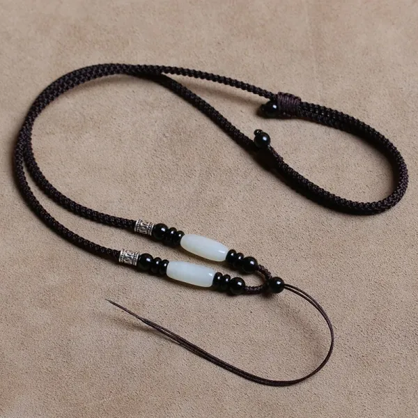 재뉴어리 글로벌 팬던트목걸이 화전옥 펜던트 걸개 밧줄 옥패 장신구 손뜨개질 에메랄드 부처다 관음 추락함 의