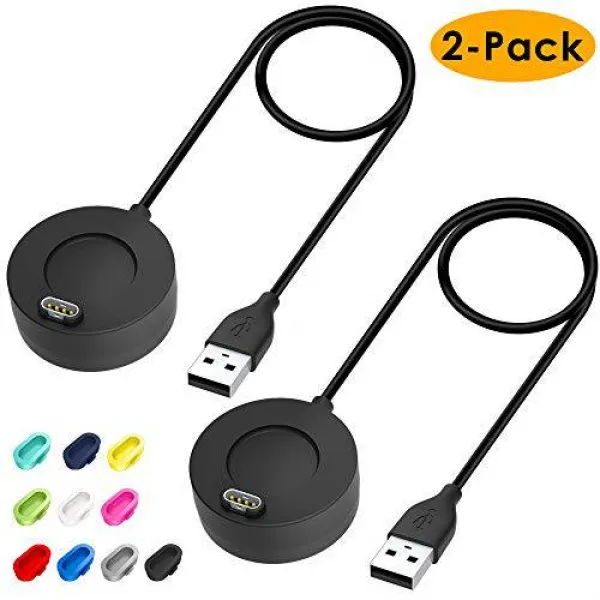 EZCO 호환 가민 Vivoactive 3 / Fenix 5 충전기 독 (2 팩) 3.3 Ft USB 충, 상세내용참조, 상세내용참조