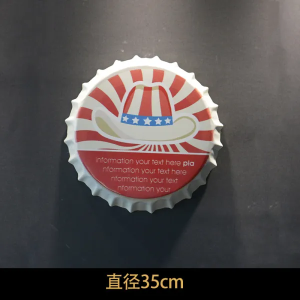 이색적인느낌 병뚜겅 벽디자인 걸이 장식, 화이트레드모자