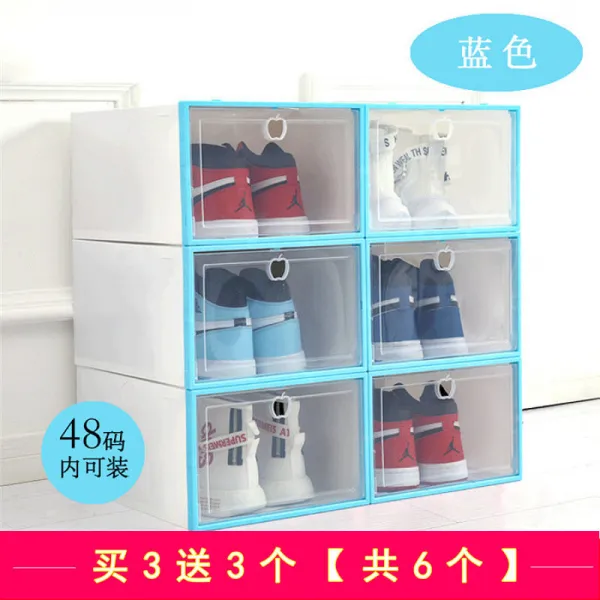누누 패션 플라스틱수납함 플라스틱수납박스 구매하면 6도합 12 개 룩 투명 남성 여성 비닐 먼지 방지 정리 상자, 라지 번 커버업 밀크색 3개 블루 1x1x1cm