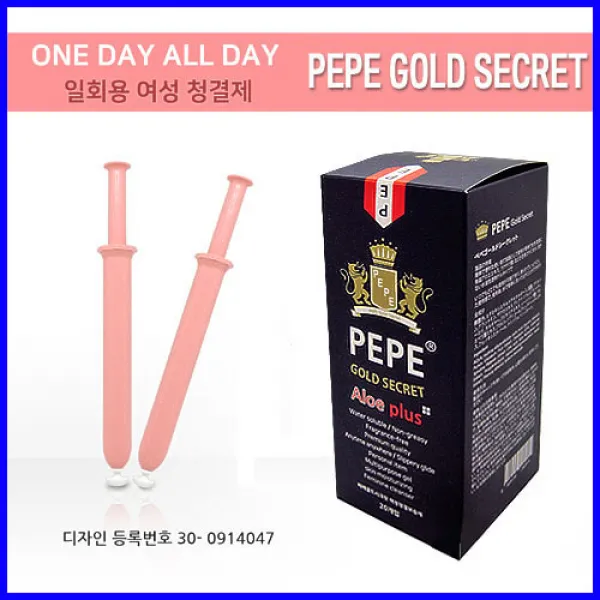 미니컴퍼니 페페골드 시크릿 주사기 젤 여성 청결제 20개입, 1.9g, 1박스