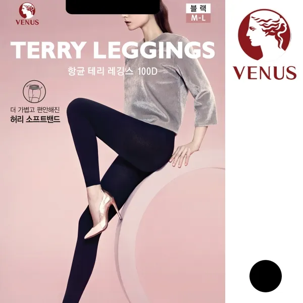 비너스자스민 VENUS 이중편직 100D 9부 테리레깅스 vti 8784