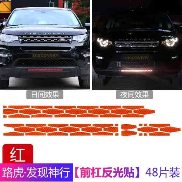 길 호랑이 발견 신들러 앞뒤 바 역광 경고 부착 차체 휠 미측 안티레이팅 스티커 외장 장식 개조, 앞리플렉터 스티커 레드 48피스 룩